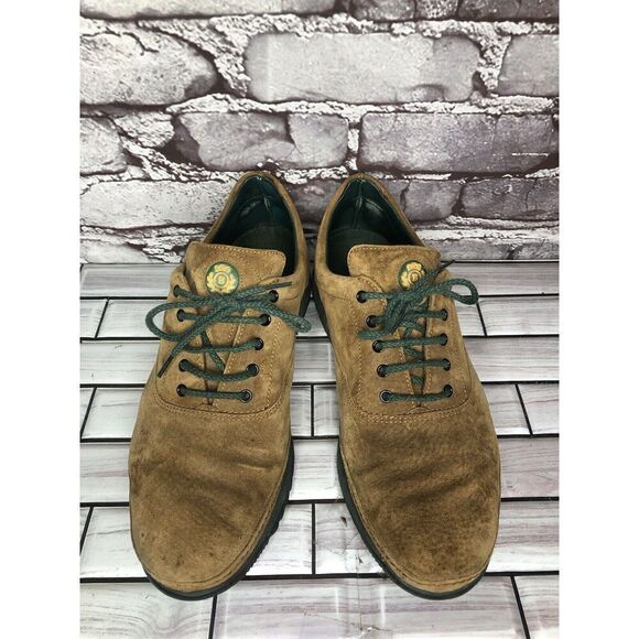 Bally Suisse Brown Suede Comfort Lace Up Casual Green Shoes Men Sz 8M US/41EU - Picture 11 of 16